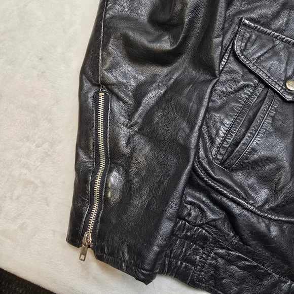 Harley Davidson Leather Jacket Mens XL Black Motorcycle Biker American 90's VTG - Picture 6 of 16